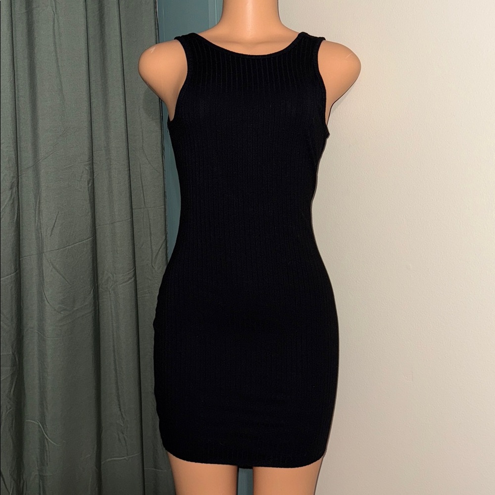 Black lined tank top dress